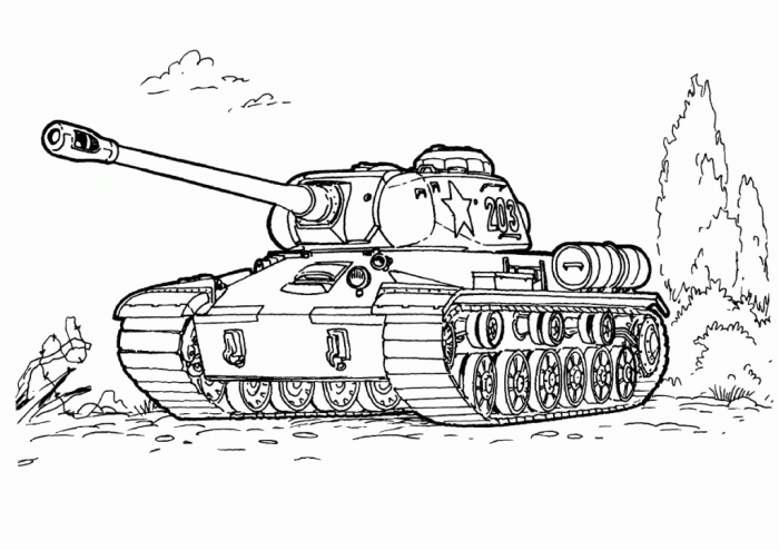 Tank coloring page