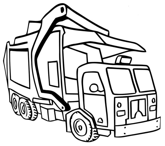 Trash truck coloring pages