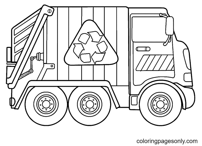 Trash truck coloring pages