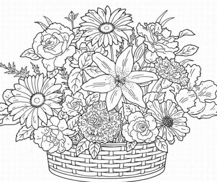 Spring flower coloring pages