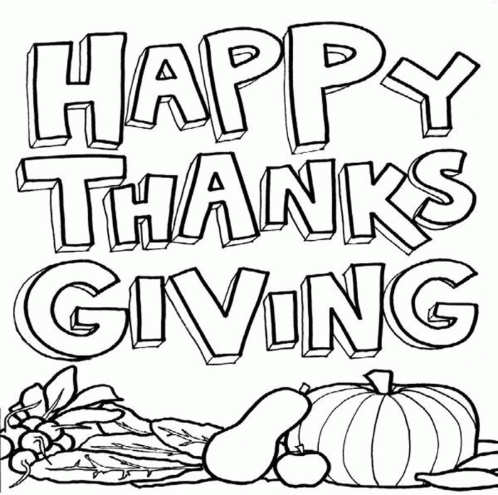 Thanksgiving coloring pages easy