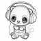 Kawaii Animals with Headphones Coloring Pages