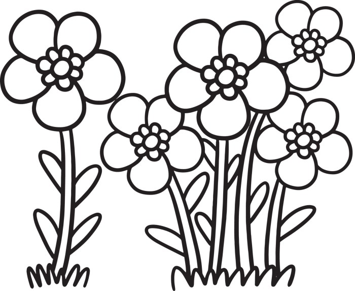 Spring flower coloring pages