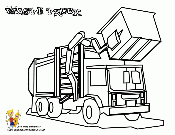 Trash truck coloring pages