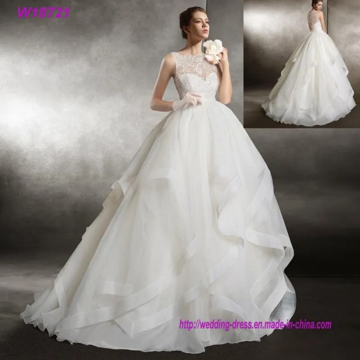 Tulle ruffle wedding dress