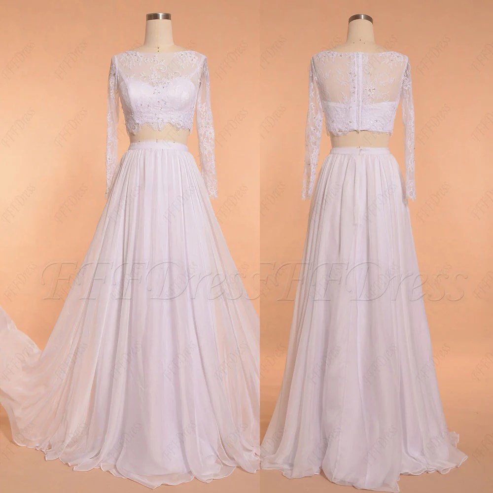 Two piece lace wedding dress