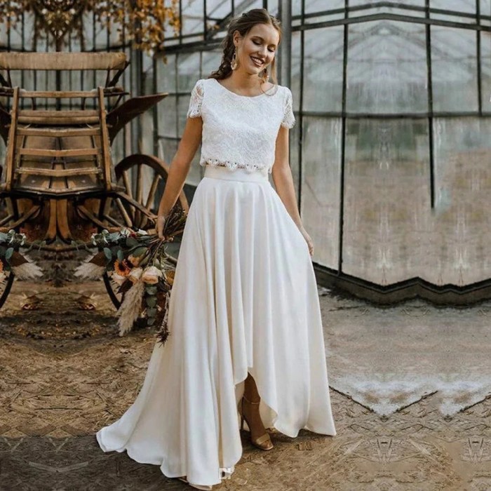 Two piece lace wedding dress