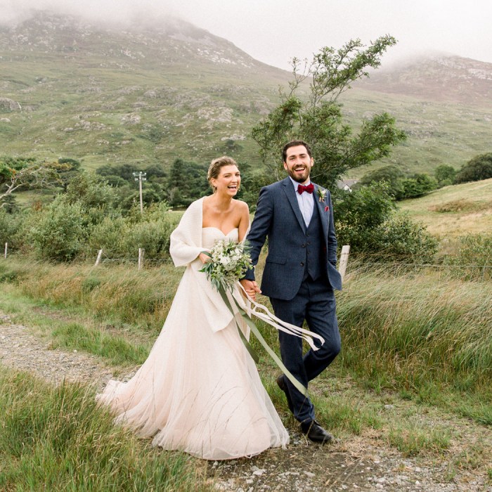 Traditional blue irish wedding dresses